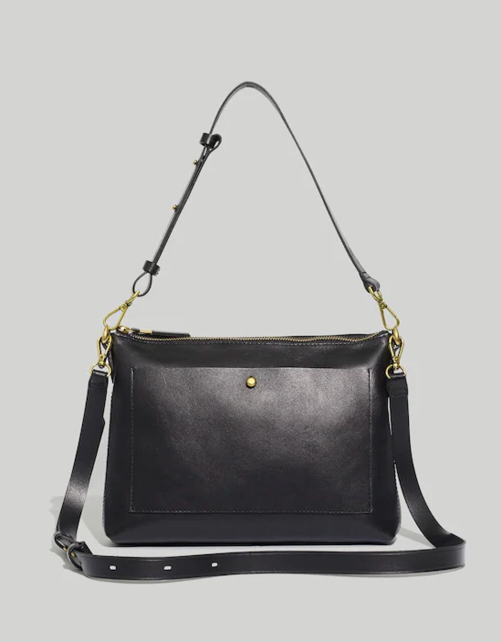 Madewell Black Leather The Transport Shoulder Crossbody Bag